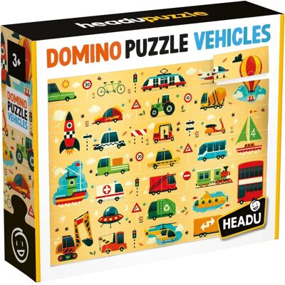 Headu - Domino Puzzle Fahrzeuge - Fördert visuelle Wahrnehmung - Puzzlespiel Headu - Domino Puzzle Fahrzeuge - Fördert visuelle Wahrnehmung - Puzzlespiel
