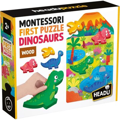 Headu - Puzzle Montessori Premiers Dinosaurs - Puzzle, 6 pièces, Dinosaures en bois Headu - Puzzle Montessori Premiers Dinosaurs - Puzzle, 6 pièces, Dinosaures en bois