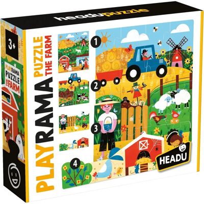 Headu - Playrama Puzzle The Farm - Puzzle Bildend für Kinder 3-8 - Hergestellt in Italien Headu - Playrama Puzzle The Farm - Puzzle Bildend für Kinder 3-8 - Hergestellt in Italien
