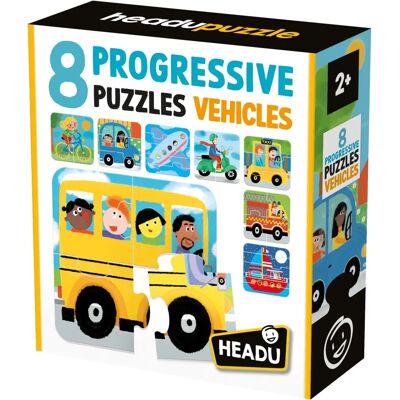 Headu - 8 Progressives Puzzle Fahrzeuge - Puzzle Headu - 8 Progressives Puzzle Fahrzeuge - Puzzle