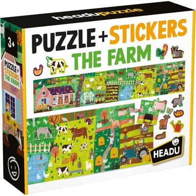 Headu - Puzzle + Stickers la Fattoria - Puzzle Educativo per Bambini 3-8 Headu - Puzzle + Stickers la Fattoria - Puzzle Educativo per Bambini 3-8