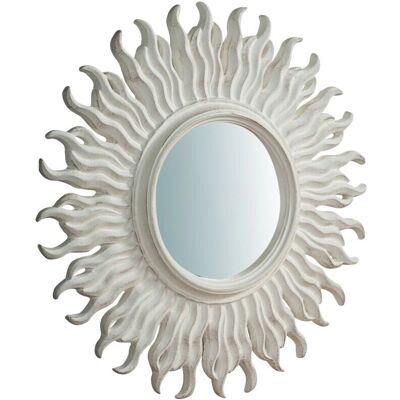 Italiaans wandspiegel - Barok stijl, Antiek wit - 46x46 cm Italiaans wandspiegel - Barok stijl, Antiek wit - 46x46 cm