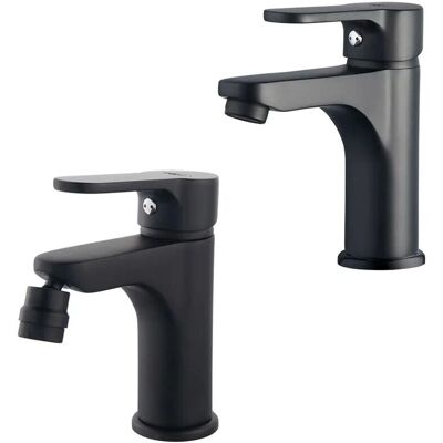 INBAGNO - Paco - Nero opaco - Ottone - Set rubinetti bagno INBAGNO - Paco - Nero opaco - Ottone - Set rubinetti bagno
