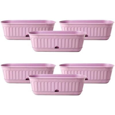 Frankystar Etika Small - Set de 6 Macetas Lavanda con Plato Frankystar Etika Small - Set de 6 Macetas Lavanda con Plato