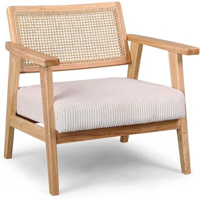 Frankystar Artena - Canapé vintage en bois massif de Parawood - Velours beige - Publicité Frankystar Artena - Canapé vintage en bois massif de Parawood - Velours beige - Publicité