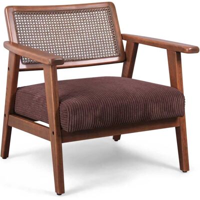 Frankystar Boca - Fauteuil Vintage en Parawood - Assise en Velours Rembourrée - Publicité Frankystar Boca - Fauteuil Vintage en Parawood - Assise en Velours Rembourrée - Publicité