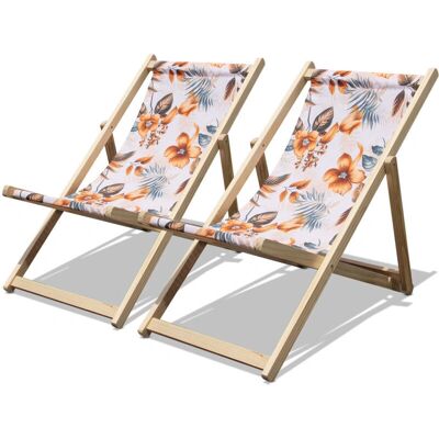 Frankystar Tamigi - Conjunto de 2 tumbonas de madera de cedro - Muebles de exterior Frankystar Tamigi - Conjunto de 2 tumbonas de madera de cedro - Muebles de exterior