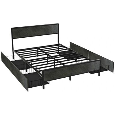 Frankystar Hekla - Estructura de cama doble con 4 cajones - Estilo moderno, urbano Frankystar Hekla - Estructura de cama doble con 4 cajones - Estilo moderno, urbano