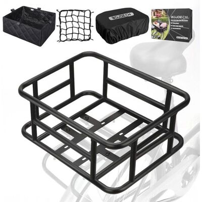 Cestino per Bicicletta Boudech - 43x15,5x33 cm, Nero, Acciaio, 45 kg Cestino per Bicicletta Boudech - 43x15,5x33 cm, Nero, Acciaio, 45 kg