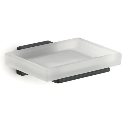 Kiamami Valentina - Jabonera - Vidrio Esmerilado, Acero Negro - Accesorios de Baño Kiamami Valentina - Jabonera - Vidrio Esmerilado, Acero Negro - Accesorios de Baño
