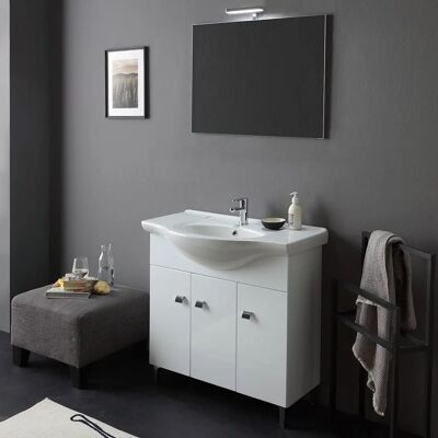 Kiamami Valentina Meuble de Bain Blanc Brillant avec Miroir - Type de Salle de Bain - Publicité Kiamami Valentina Meuble de Bain Blanc Brillant avec Miroir - Type de Salle de Bain - Publicité
