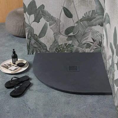 Kiamami Valentina - 90x90 Duschwanne - Anthrazit - Halbrund Kiamami Valentina - 90x90 Duschwanne - Anthrazit - Halbrund