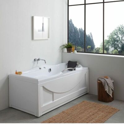 Kiamami Valentina Diletta Baignoire d'angle en acrylique - Hydromassage, Blanc Kiamami Valentina Diletta Baignoire d'angle en acrylique - Hydromassage, Blanc