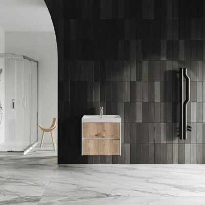 Kiamami Valentina - Mueble de Baño Suspendido 60Cm con Lavabo de Resina - Estilo Moderno Kiamami Valentina - Mueble de Baño Suspendido 60Cm con Lavabo de Resina - Estilo Moderno