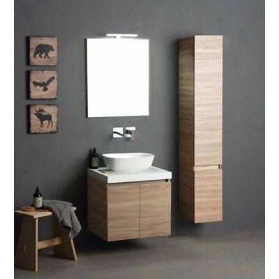 Kiamami Valentina - Mueble de Baño 60cm Roble Natural con Lavabo Redondo Kiamami Valentina - Mueble de Baño 60cm Roble Natural con Lavabo Redondo
