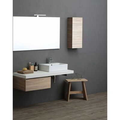 Kiamami Valentina - Mueble de baño 120cm con lavabo rectangular - Blanco y Roble Kiamami Valentina - Mueble de baño 120cm con lavabo rectangular - Blanco y Roble