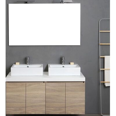 Mueble de baño Kiamami Valentina - Doble lavabo de roble natural - 120cm Mueble de baño Kiamami Valentina - Doble lavabo de roble natural - 120cm