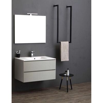 Kiamami Valentina - Meuble de bain suspendu 90cm 2 tiroirs gris perle - Publicité Kiamami Valentina - Meuble de bain suspendu 90cm 2 tiroirs gris perle - Publicité