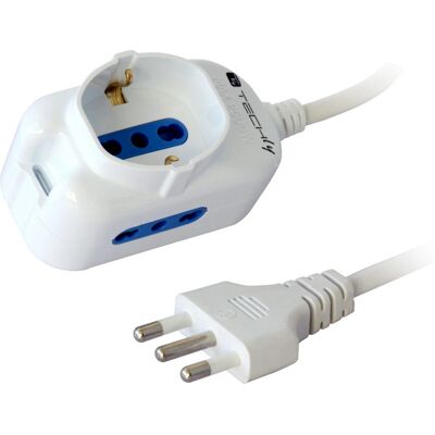 Techly IUPS-PCP-2I1S Prolunga elettrica - 3 prese - 1.3m cavo Techly IUPS-PCP-2I1S Prolunga elettrica - 3 prese - 1.3m cavo