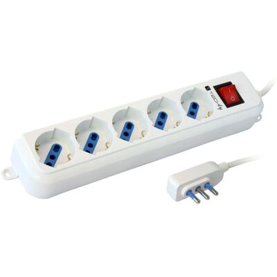 Techly IUPS-PCP-ANG Prolunga elettrica - 5 prese - Bianco Techly IUPS-PCP-ANG Prolunga elettrica - 5 prese - Bianco