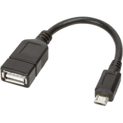 Câble OTG USB 2.0 Techly - Micro B & USB A, 0,2m - Noir Câble OTG USB 2.0 Techly - Micro B & USB A, 0,2m - Noir