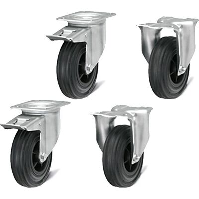 Fami - Bin Cart - Ø100mm - Gomma - Ruote Fami - Bin Cart - Ø100mm - Gomma - Ruote