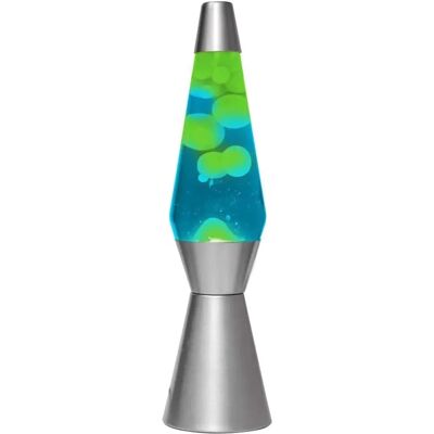 iTotal Lava Lampe - 36cm Blau Grün Flüssigkeit - Silber Basis - Innen Dekor iTotal Lava Lampe - 36cm Blau Grün Flüssigkeit - Silber Basis - Innen Dekor