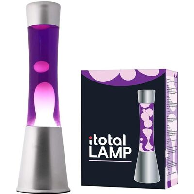 iTotal Lavalampe - 40cm - Silberbasis - Lila & Weißes Wachs iTotal Lavalampe - 40cm - Silberbasis - Lila & Weißes Wachs
