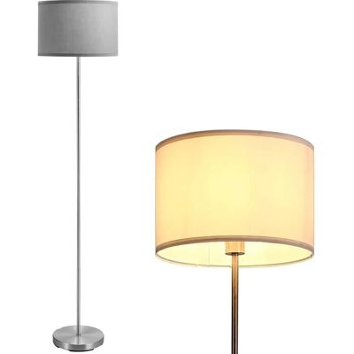 Lampada da terra moderna Bakaji 160cm Tessuto Grigio Lampada da terra moderna Bakaji 160cm Tessuto Grigio