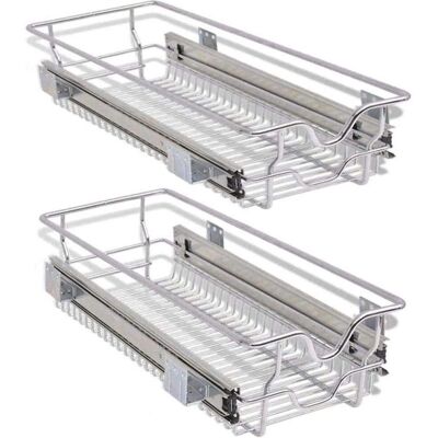 Bakaji - Set 2 Pull-Out Drawers for 30 cm Cabinets - Space Saving Bakaji - Set 2 Pull-Out Drawers for 30 cm Cabinets - Space Saving