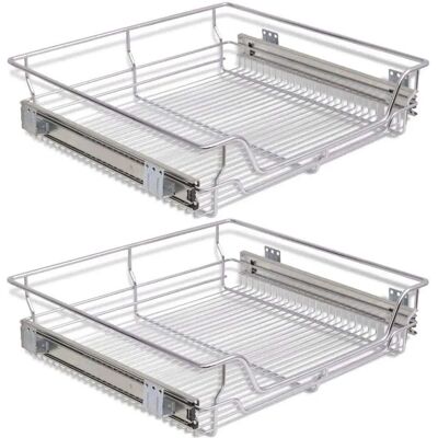 Bakaji Set 2 Cassetti Telescopici in Acciaio Inox 60cm - Organizzatore Cucina Bakaji Set 2 Cassetti Telescopici in Acciaio Inox 60cm - Organizzatore Cucina