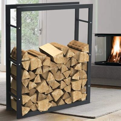 Bakaji Supporto Legna in Metallo Interno Esterno 100x80x25cm - Porta Legna Bakaji Supporto Legna in Metallo Interno Esterno 100x80x25cm - Porta Legna