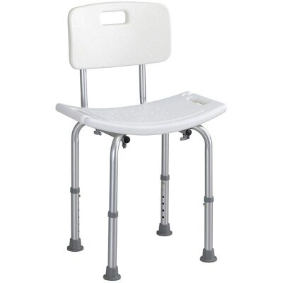 Siège de Douche Ajustable Bakaji avec Repos - Tabouret de Bain pour Seniors Siège de Douche Ajustable Bakaji avec Repos - Tabouret de Bain pour Seniors