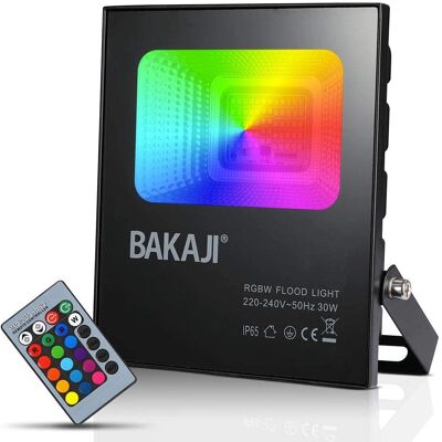 Bakaji 30W RGB LED Proiettore - Luce Atmosfera Esterno Slim Bakaji 30W RGB LED Proiettore - Luce Atmosfera Esterno Slim