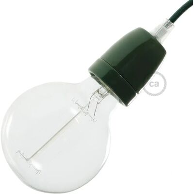 Creative - Kit porte-ampoule E27 en porcelaine - Vert - Support pour lampe murale, de table ou de plafond - Publicité Creative - Kit porte-ampoule E27 en porcelaine - Vert - Support pour lampe murale, de table ou de plafond - Publicité