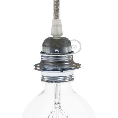 Kit portalampada in metallo Argento E27 Creative - Parete, tavolo, soffitto Kit portalampada in metallo Argento E27 Creative - Parete, tavolo, soffitto