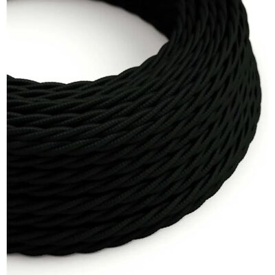 Câble Électrique Effet Soie en Tissu - 5m, Noir - Câble électrique - Publicité Câble Électrique Effet Soie en Tissu - 5m, Noir - Câble électrique - Publicité