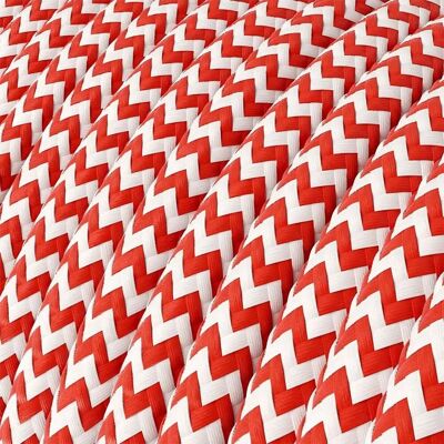 Cavo in Tessuto Zig-Zag Rosa con Portalampada E27 - 3M Cavo in Tessuto Zig-Zag Rosa con Portalampada E27 - 3M