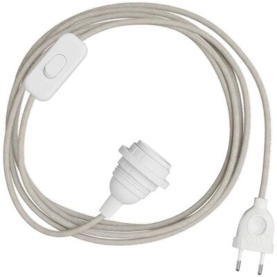 Kit Lampe à Brancher E14 - Câble en Tissu Coloré - 3M - Publicité Kit Lampe à Brancher E14 - Câble en Tissu Coloré - 3M - Publicité