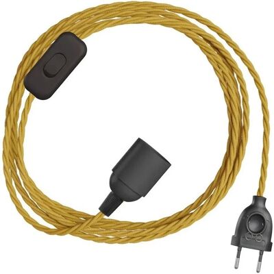 Set di cavi Twisted E14 di Creative - Tessuto intrecciato - 3M - Spina Dorata Set di cavi Twisted E14 di Creative - Tessuto intrecciato - 3M - Spina Dorata