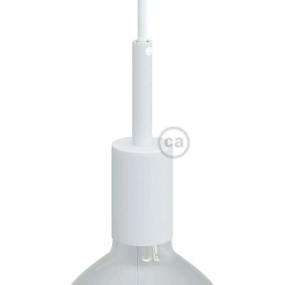Creative - Kit portalampada E27 cilindrico in metallo con serracavo da 7 cm - Bianco opaco Creative - Kit portalampada E27 cilindrico in metallo con serracavo da 7 cm - Bianco opaco