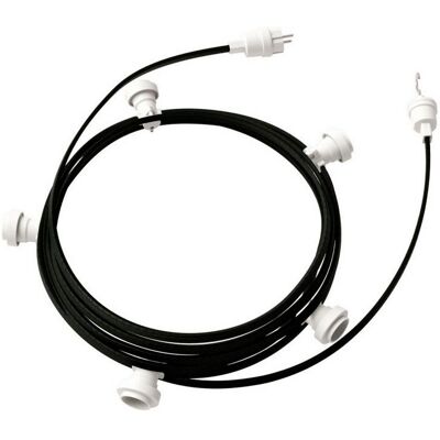 Creative Cables Guirlande Lumet - Modèle CM04 - 7,5m Câble Textile Blanc avec 5 Douilles E27 - Publicité Creative Cables Guirlande Lumet - Modèle CM04 - 7,5m Câble Textile Blanc avec 5 Douilles E27 - Publicité