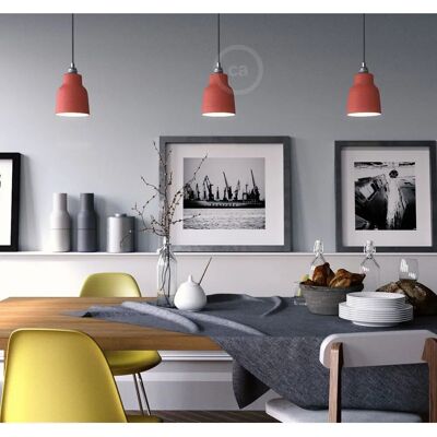 Creative Cables - Lampe suspendue italienne faite à la main avec abat-jour en céramique en forme de vase - Corail - Publicité Creative Cables - Lampe suspendue italienne faite à la main avec abat-jour en céramique en forme de vase - Corail - Publicité