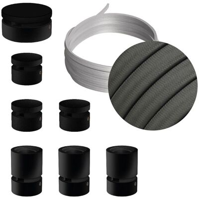 Kit Sistema Lineare Filé di Creative Cables - 5m, 7 componenti in legno, Nero Kit Sistema Lineare Filé di Creative Cables - 5m, 7 componenti in legno, Nero
