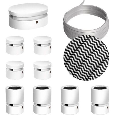 Creative - Kit Système Filé Symétrique - Câble 5m bois blanc - Éclairage intérieur - Publicité Creative - Kit Système Filé Symétrique - Câble 5m bois blanc - Éclairage intérieur - Publicité