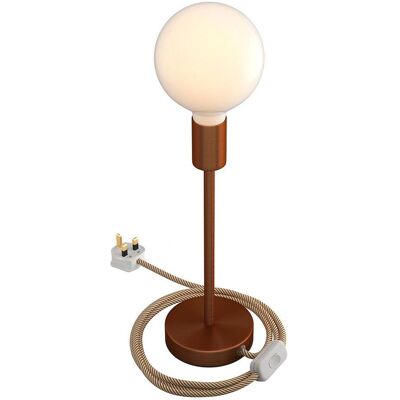 Creative Cables Alzaluce - Lampada da tavolo in metallo Rame satinato - 25cm Creative Cables Alzaluce - Lampada da tavolo in metallo Rame satinato - 25cm