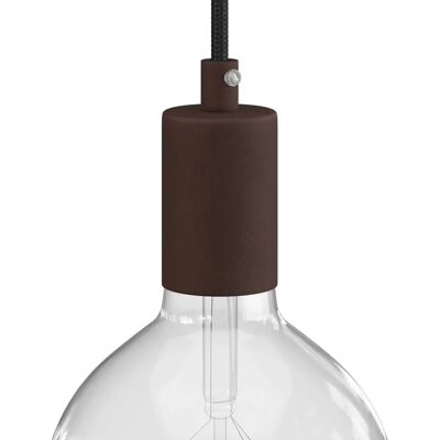 Kit de Support de Lampe Cylindrique en Métal E27 - Rouille Sombre - Publicité Kit de Support de Lampe Cylindrique en Métal E27 - Rouille Sombre - Publicité