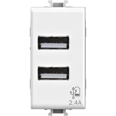 4Box Doppel-USB-Steckdose - Kompatibel mit Bticino Matix 4Box Doppel-USB-Steckdose - Kompatibel mit Bticino Matix