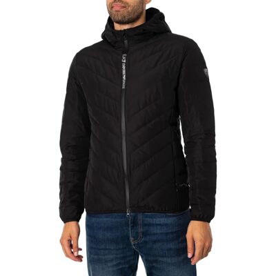 Giacca Piumino Ripiegabile con Cappuccio Emporio Armani Premium Shield (8npb14) - nera Giacca Piumino Ripiegabile con Cappuccio Emporio Armani Premium Shield (8npb14) - nera