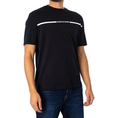 T-shirt Armani Exchange Granatowy - Casual Bawełna Krótki Rękaw T-shirt Armani Exchange Granatowy - Casual Bawełna Krótki Rękaw